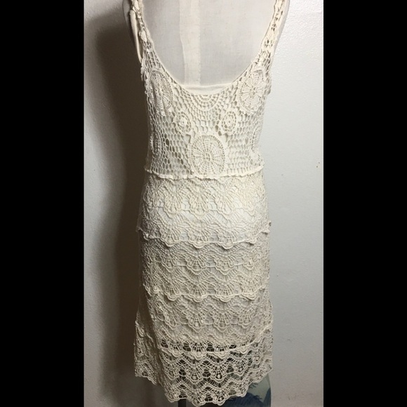 Cream Crochet Dress with Underslip - Picture 4 of 6